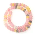 Colorful cracked glass abacus beads strand for DIY handmade jewelry making accessories. - Approx 75 Pieces/Pack / Pink Xinjiang Jade