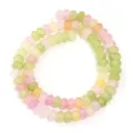 Multi-color cracked glass abacus beads strand DIY handmade jewelry making accessory - Approx 75 Pieces/Pack / Green Gradient