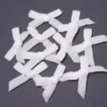 Nœuds en velours blanc accessoires DIY pour emballage cadeau pinces à cheveux vêtements - Largeur du ruban 1 cm / Taille 3.5*6cm (10 Pièces/Paquet) / Blanc