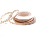 Pink polyester ribbon with gold trim detail for gift packaging, bows and DIY crafts. - 3mm 18m/Roll / Gold Edge Light Pink
