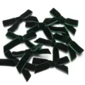 Accessoires de nœud en velours vert foncé pour bricolage, emballage cadeau, pinces à cheveux et vêtements. - Largeur du ruban 1 cm / Taille 3.5*6cm (10 Pièces/Paquet) / Vert Foncé