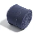 4cm ausgefranste Chiffonband Rolle fur DIY Handwerk, Hochzeitsstrauss und Naehezusatz. - 5m/Rolle Breite 4cm 1 Rolle / Marineblau