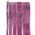 Pink glitter velvet ribbon rolls in various widths for DIY crafts, gift wrapping and party decor. - Deep Pink