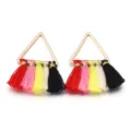 Handgefertigte bunte Dreieck Polyester Quaste Ohrringe DIY Anhänger Zubehör Variante. - Dreieck / Höhe ca. 25 mm / Rot/Rosa/Gelb/Weiß/Schwarz