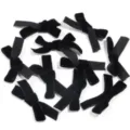 Noeuds papillon en velours noir pour bricolage DIY, accessoires élégants pour boîte cadeau - Largeur du ruban 1 cm / Taille 3.5*6cm (10 Pièces/Paquet) / Noir