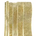 Detailed close-up of shiny gold metallic glitter ribbon, perfect for DIY crafts and gift wrapping. - Ribbon Width 2.5cm, 5 Yards/Pack, 30g / Gold