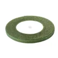 Dark green metallic ribbon spooled for gift wrapping, crafts, and garment decoration details. - Gold Metallic Green