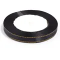 Black polyester gold edge ribbon variant for gift box packaging, DIY bows and clothing accessories - 0.6cm Wide/25 Yards / Black