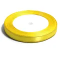Yellow polyester golden edge ribbon for gift box packaging, handmade DIY bow and clothing accessories. - 0.6cm Wide/25 Yards / Yellow