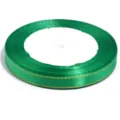Green polyester ribbon with gold edge trim wound on spool for gift packaging and DIY crafts - 0.6cm Wide/25 Yards / Green