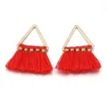Rote Dreieck Polyester Quaste Ohrring Anhänger DIY Schmuck Zubehör Variante Stück. - Dreieck / Höhe ca. 25 mm / Dunkelrot