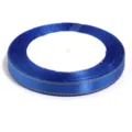 Blue polyester ribbon with golden edge, perfect for gift wrapping and DIY crafts. - 0.6cm Wide/25 Yards / Sapphire Blue