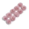 Pink fluffy fur pom pom charms for DIY keychains hair accessories craft sewing supplies 10pcs - 3cm / Dusty Pink