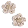 Handmade burlap lace five-petal flower DIY accessories for crafts clothing apparel decoration. - Lace Style / 2 Pieces/Pack (Approx. 8cm) / White