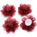 5cm organza flower patches with stamen DIY hair accessories clothing decor shoe flowers - 5cm / Burgundy