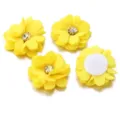 Yellow fabric flower rhinestone DIY craft accessories for hair bands clothing decoration - 3.50cm / Yellow