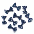 Dark blue grosgrain ribbon heart print handmade bow tie DIY hair accessories clothing - 50 Pieces/Pack / Navy Blue