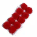 Red fluffy mink fur pom pom balls for DIY keychains hair accessories clothing craft projects. - 3cm / Red