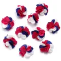 2.5cm fiori in tessuto fatti a mano nastro tricolore accessori capelli fai da te artigianato - 2.5cm / Rosa rossa + blu reale + bianco