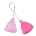 Bohemian double-headed pink tassel hanging ornament for curtains, clothing, and home decor. - 1 Piece/Pack (Total Length 27cm) / Pink