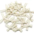 Polyester ripsband gouden rand handgemaakte strikken DIY haarspeld geschenkdoos accessoire - 30 Stuks/Verpakking (4cm*5cm Lintbreedte 1cm) / Beige