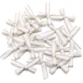 Witte lintstrik met gouden rand voor DIY haarspelden en geschenkdoos accessoires set - 30 Stuks/Verpakking (4cm*5cm Lintbreedte 1cm) / Wit