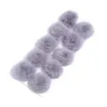 Grey fluffy mink fur pom poms for DIY keychains jewelry clothing accessories crafting. - 3cm / Gray