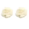Chiffon organza burnt edge camellia flower DIY hair accessories and clothing apparel crafts. - 5.50cm / Organza - Off-White