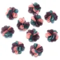 2.5cm fiori di tessuto a 3 colori fatti a mano accessori per capelli fai da te moda - 2.5cm / Verde scuro + avorio + caffè