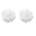 White chiffon organza camellia flower detail shot, perfect for DIY hair accessory making. - 5.50cm / Organza White