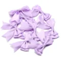 Light purple satin ribbon bows for DIY hair clips crafts and garment decoration accessories. - 2.5cm Width (10 Pieces/Pack) / Purple