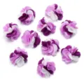 Fiore in tessuto colorato 3 colori 2.5cm per accessori per capelli DIY e abbigliamento. - 2.5cm / Viola Scuro + Viola Chiaro + Bianco