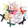 Kleurrijke polyester grosgrain lint handgemaakte strikken voor DIY haarspelden geschenkdoos - 30 Stuks/Verpakking (4cm*5cm Lintbreedte 1cm) / Meerkleurig