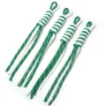 Handmade polyester braided lanyard strap diy keychain bag accessories green white set of 4 - Length Approx. 25cm (46g/Pack) / Green + White