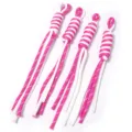 Closeup of pink and white handmade woven DIY rope accessories, perfect for phone charms and bag decor. - Length Approx. 25cm (46g/Pack) / Rose Red+White