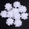 Witte chiffon bloemen DIY accessoires haarspelden kleding hoed materialen knutselwerk patch - Witte Bloem