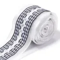 Polyester plaid lace ribbon roll for gift wrapping, floral box decoration, and DIY hair accessories. - Width 4cm, 20g/Pack / Black
