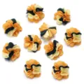 2.5cm colorati 3-colori tessuto fiori fatti a mano DIY accessori capelli artigianato - 2.5cm / Arancione + giallo + verde scuro