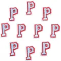 Lettre P brodée écusson collège DIY vêtement chapeau sac accessoires thermocollant - 3cm / Lot de 10 / Lettre P rouge et bleu