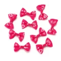 Pink heart print ribbon bows DIY hair accessory clothing hat craft supply decorative - 50 Pieces/Pack / Rose Red