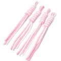 Close-up detail of pink white woven lanyard strap DIY accessory charm cord 4pcs - Length Approx. 25cm (46g/Pack) / Pink + White