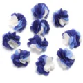 2.5cm fiori di stoffa stratificati colorati accessori per capelli DIY artigianato set - 2.5cm / Blu zaffiro + blu + bianco sporco