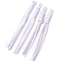 Detailed view of handmade woven purple white colorblock lanyard strap for DIY crafts keychains. - Length approx 25cm / Light Purple + White