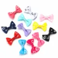 Heart print ribbon bow hair clips, DIY handmade clothing accessories, multi-color bow set. - 50 Pieces/Pack / Multicolor