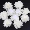 Witte chiffon bloem accessoires voor DIY knutselen, haarspelden, kleding, schoenen en tassen. - Beige Bloem