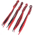 Handcrafted polyester woven keychain phone charm strap DIY colorful accessory material - Hand-woven Hanging Rope / Length Approx. 27.5cm / Black Dot + Red Dot
