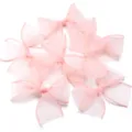 Noeuds en organza rose accessoires de cheveux DIY ruban artisanal pour vêtements et chapeaux. - 10 Pièces/Paquet / Rose