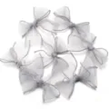 Détails de nœud en organza gris, accessoires d'artisanat en ruban pour pinces à cheveux DIY. - 10 Pièces/Paquet / Gris