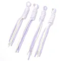 Handmade woven color-matching keychain lanyard DIY phone accessory stylish braided cord set. - Length approx. 27.5cm (50g/Pack) / Off-White and Purple
