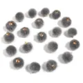 Grey faux fur pom pom charms with gold loops for DIY keychains jewelry crafting accessories - 20 Pcs/Pack / Faux Horsehair Dark Gray